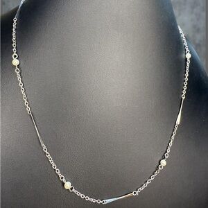 Sarah Coventry Silver Necklace with Pearl Highlights